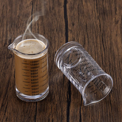 Ackers 4 Oz Glass Measuring Cup,Borosilicate Shot Glass with V-Shaped Spout-Red Line