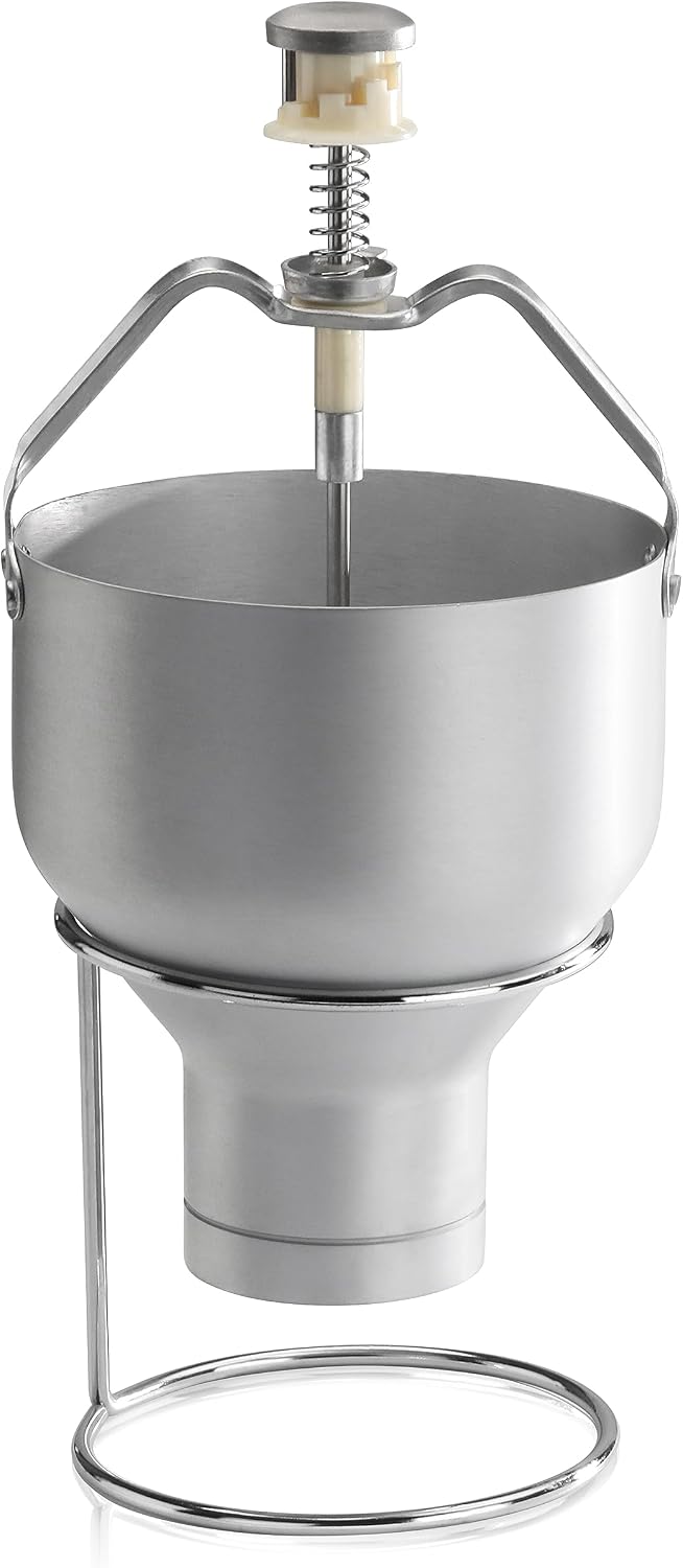 Pancake Batter Dispenser with Stand, Commercial 18/8 Stainless Steel Batter Dispenser for Pancakes, Waffles, Portion Control, Silver