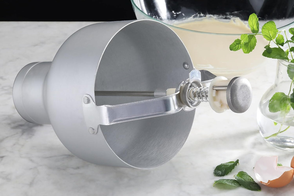 Pancake Batter Dispenser with Stand, Commercial 18/8 Stainless Steel Batter Dispenser for Pancakes, Waffles, Portion Control, Silver