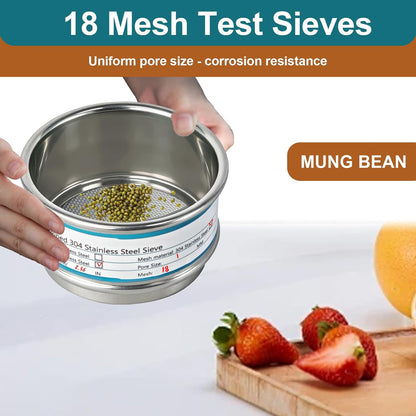 2.36" (6cm) Full 304 Stainless Steel Mini Lab Sieve, 40 Mesh (0.45mm)