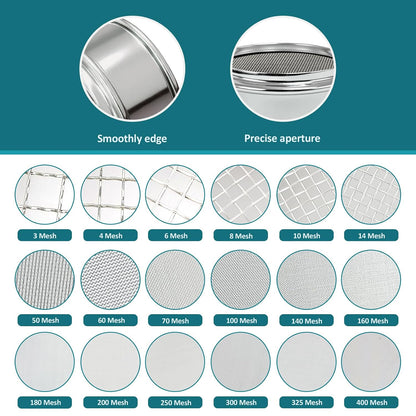 2.36" (6cm) Full 304 Stainless Steel Mini Lab Sieve, 40 Mesh (0.45mm)