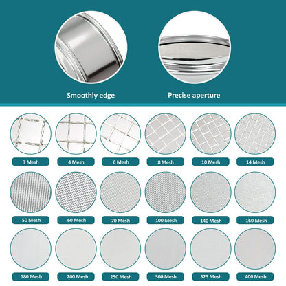2.36" (6cm) Full 304 Stainless Steel Mini Lab Sieve, 40 Mesh (0.45mm)