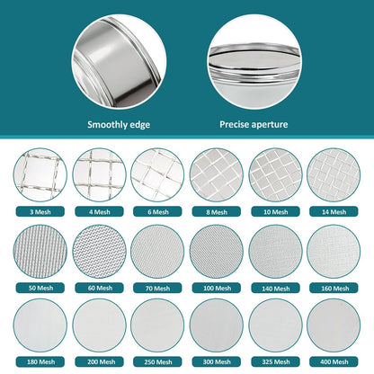 2.36" (6cm) Full 304 Stainless Steel Mini Lab Sieve, 40 Mesh (0.45mm)