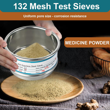 2.36" (6cm) Full 304 Stainless Steel Mini Lab Sieve, 40 Mesh (0.45mm)