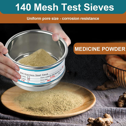 2.36" (6cm) Full 304 Stainless Steel Mini Lab Sieve, 40 Mesh (0.45mm)