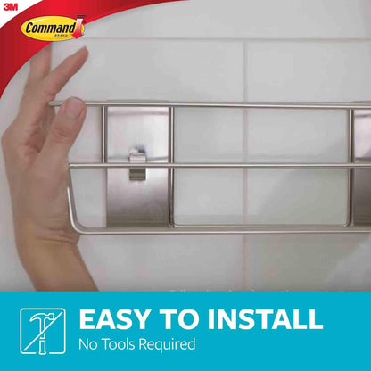 Shower Caddy, 1 Caddy, 4 Large Strips | Water Resistant, Damage-Free Hanging with Adhesive Strip, Ideal for Bathroom Organization, Easy Installation