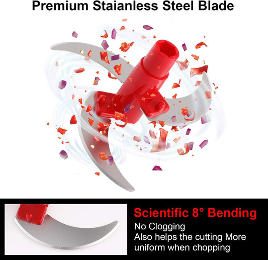 Large Food Chopper Vegetable Chopper, Manual Food Processor, 3 Cups | 3-in-1: Chop, Blend & Whisk, No BPA, Effortless Handle, Sharp Blade for Vegetable, Fruit, Meat, Nut, Ice, Salad, Salsa, etc