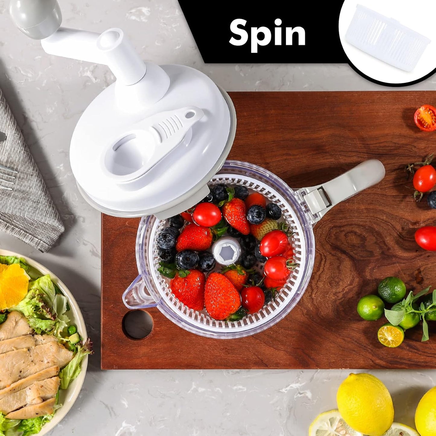 Large Food Chopper Vegetable Chopper, Manual Food Processor, 3 Cups | 3-in-1: Chop, Blend & Whisk, No BPA, Effortless Handle, Sharp Blade for Vegetable, Fruit, Meat, Nut, Ice, Salad, Salsa, etc