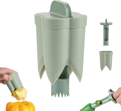 2 in 1 Pepper Corer Seed Remover Tool,Bell Pepper Quickly Corer Remover