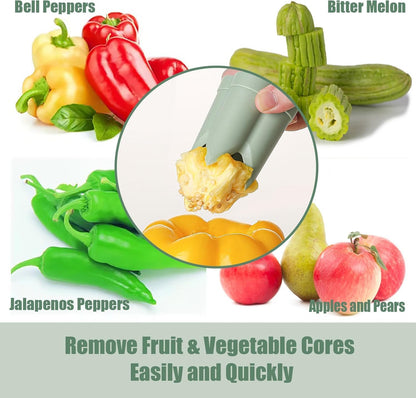 2 in 1 Pepper Corer Seed Remover Tool,Bell Pepper Quickly Corer Remover