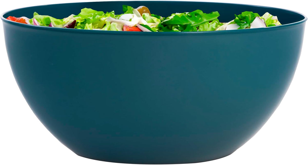 Vista Durable Plastic Salad and Serving 10-inch Bowls | Set of 4 in Coastal Colors | Reusable, BPA-free, Made in the USA | 135 oz. capacity
