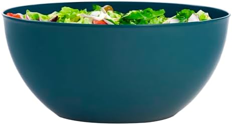 Vista Durable Plastic Salad and Serving 10-inch Bowls | Set of 4 in Coastal Colors | Reusable, BPA-free, Made in the USA | 135 oz. capacity