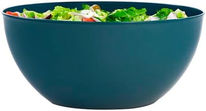 Vista Durable Plastic Salad and Serving 10-inch Bowls | Set of 4 in Coastal Colors | Reusable, BPA-free, Made in the USA | 135 oz. capacity