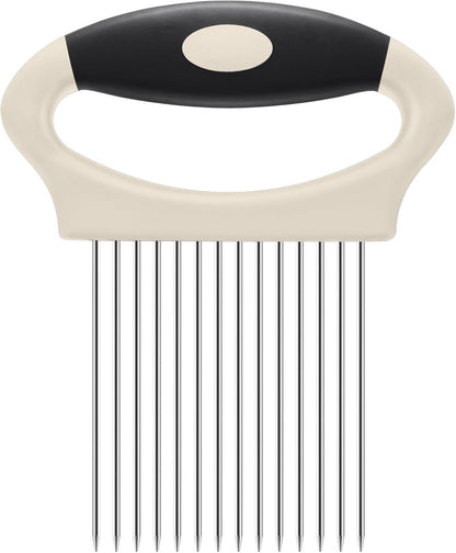 Large Onion Slicer Holder, Stainless Steel Onion Holder for Slicing, Multi-Purpose Vegetable Chopper Tomato Slicer, Food Cutter Assistant Tool for Potato, Avocado, Egg, Lemon, Fruit, Meat Tenderizer