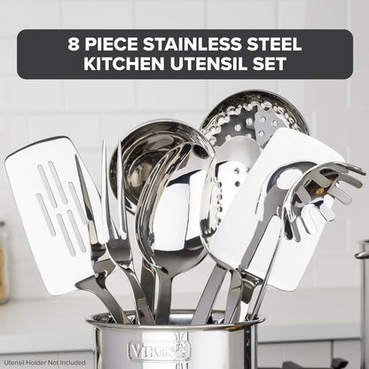 Kitchen Utensil Holder, Hammered Stainless Steel Kitchen Utensils Organizer Crock, Counter Top Storage, Cooking Accessories, Silver