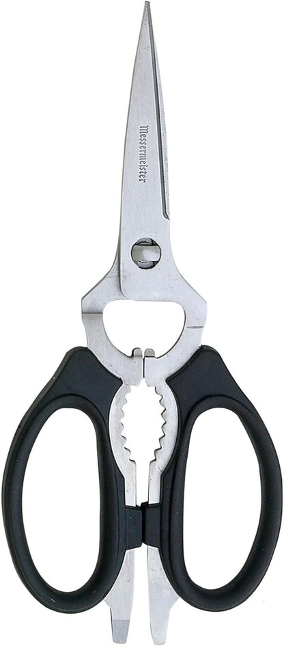 8-Inch Take-Apart Kitchen Scissors, Black - Includes Screwdriver, Nut Cracker, Jar Lid Opener/Gripper, Bottle Opener & Bone + Twig Cutter - Suitable for Lefties & Righties
