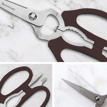 8-Inch Take-Apart Kitchen Scissors, Black - Includes Screwdriver, Nut Cracker, Jar Lid Opener/Gripper, Bottle Opener & Bone + Twig Cutter - Suitable for Lefties & Righties