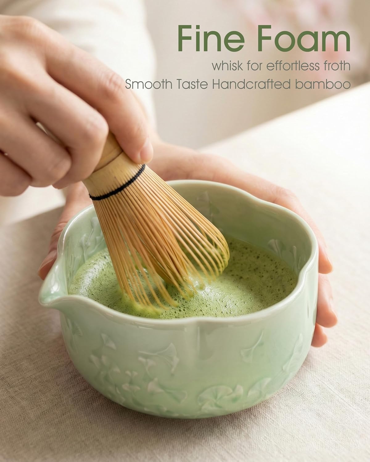 Matcha Set, 7-Piece Matcha Whisk Set with Bowl & 100-Prong Whisk