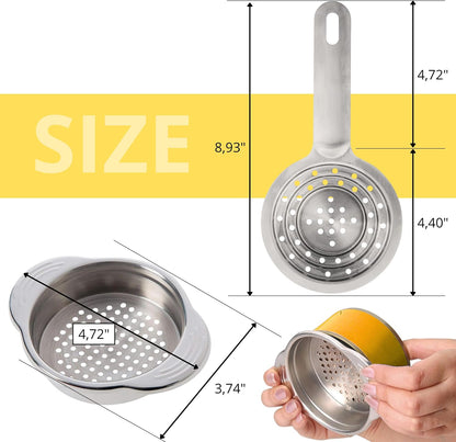 Spider Strainer Set of - Stainless Steel Frying Spoons for Cooking Skimmer Ladle for Oil Fryer Pasta and Fat Durable Strainer Scoop Kitchen Utensil for Frying and Draining