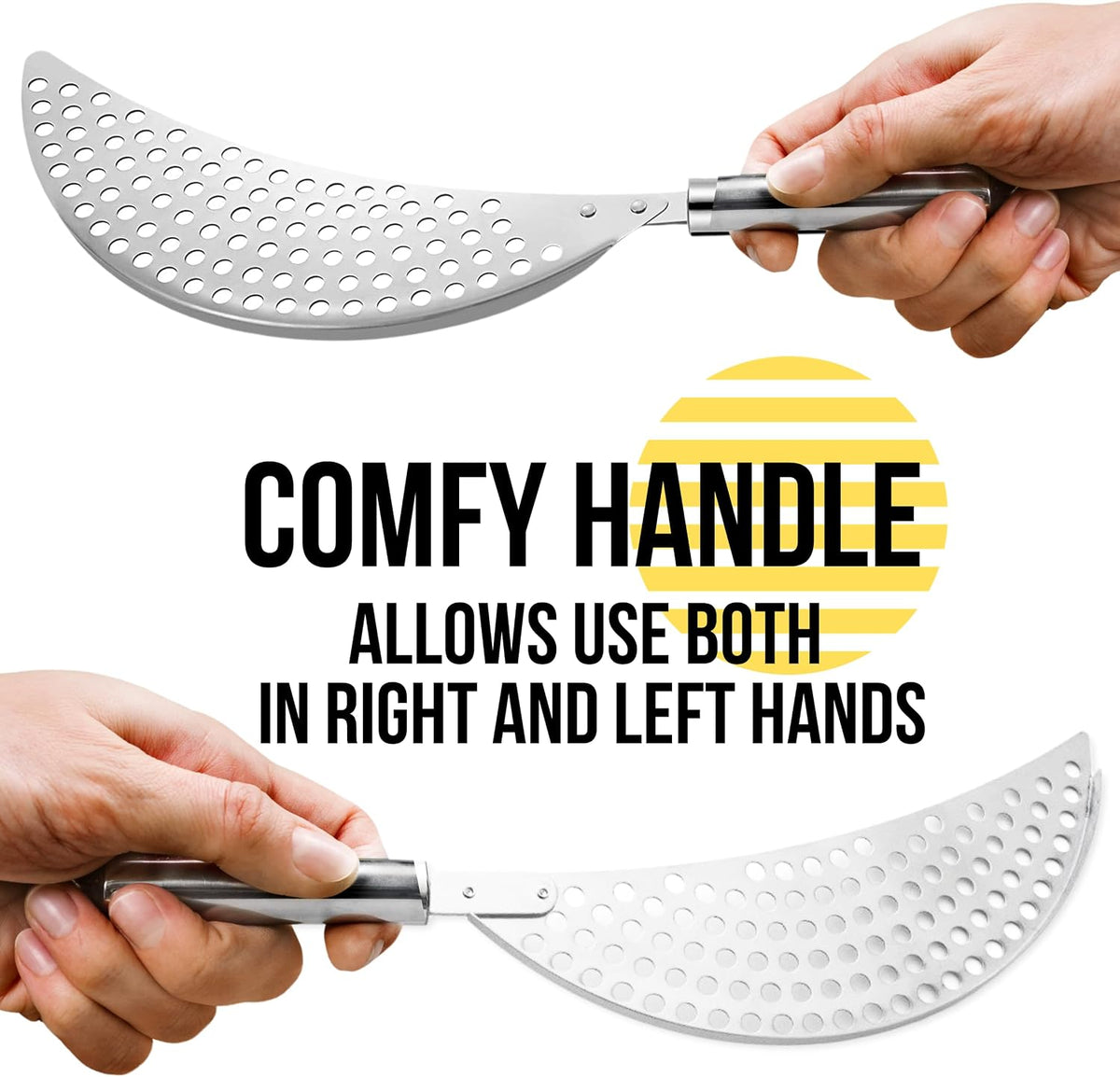 Spider Strainer Set of - Stainless Steel Frying Spoons for Cooking Skimmer Ladle for Oil Fryer Pasta and Fat Durable Strainer Scoop Kitchen Utensil for Frying and Draining