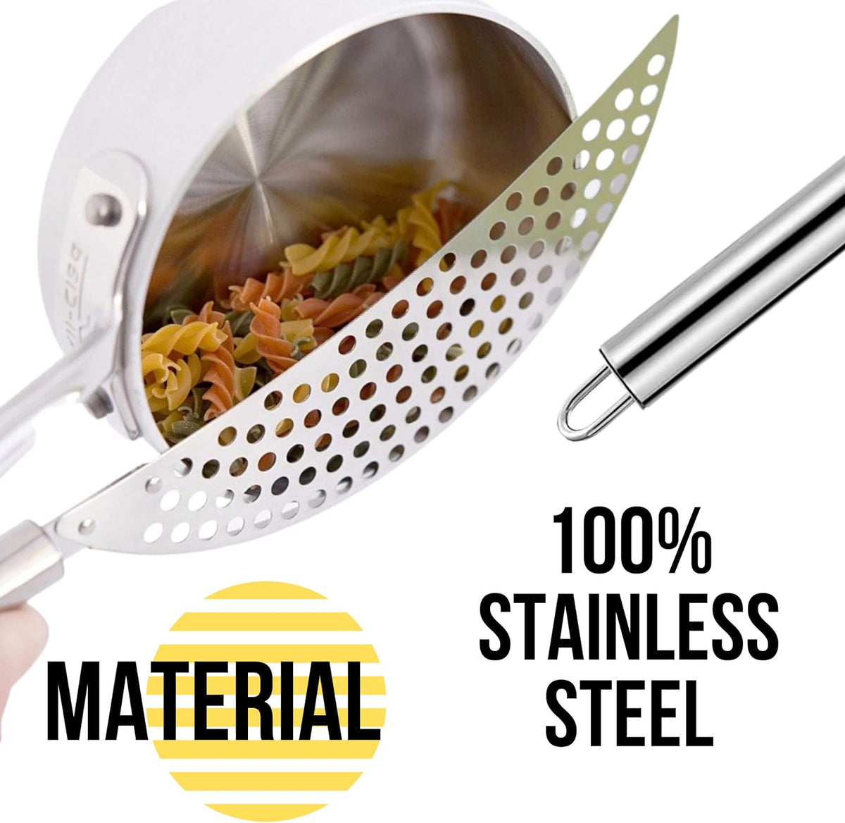Spider Strainer Set of - Stainless Steel Frying Spoons for Cooking Skimmer Ladle for Oil Fryer Pasta and Fat Durable Strainer Scoop Kitchen Utensil for Frying and Draining