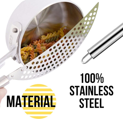 Spider Strainer Set of - Stainless Steel Frying Spoons for Cooking Skimmer Ladle for Oil Fryer Pasta and Fat Durable Strainer Scoop Kitchen Utensil for Frying and Draining
