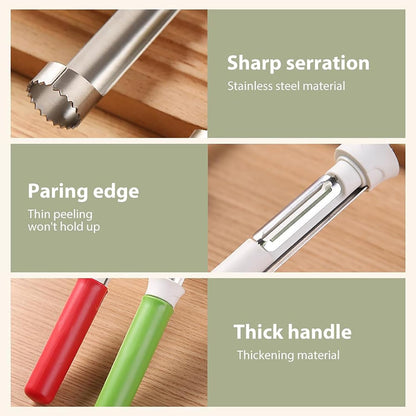 2 in 1 Stainless Steel Fruit Corer & Peeler - 2026 New Kitchen Apple Core Removal Tool,2 in 1 Apple Corer and Peeler Tool (A)