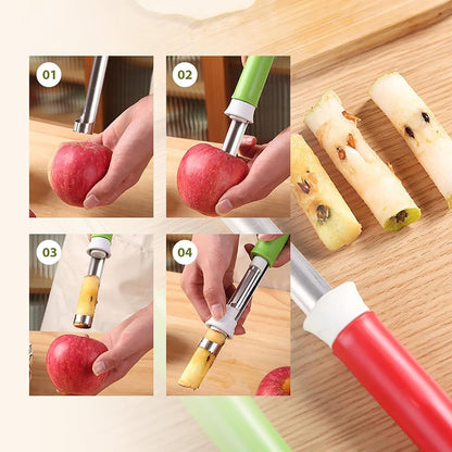 2 in 1 Stainless Steel Fruit Corer & Peeler - 2026 New Kitchen Apple Core Removal Tool,2 in 1 Apple Corer and Peeler Tool (A)