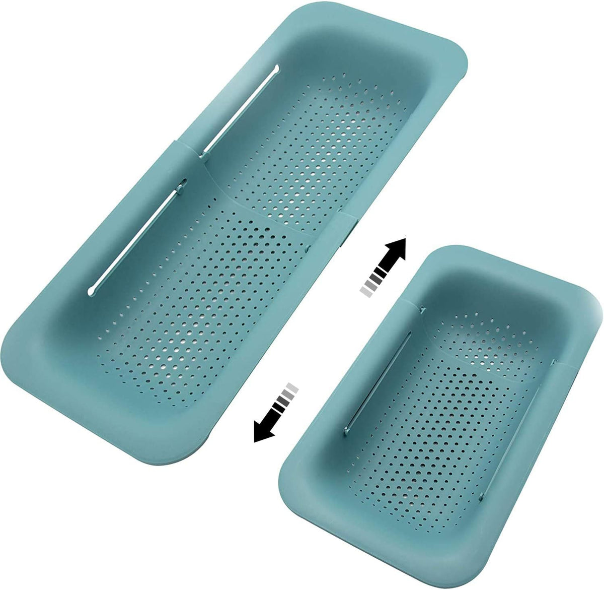 Collapsible Sink Colanders and Strainers Basket Over the Sink Colander Collapsible Colander Extendable Plastic Fruit Vegetable Strainer Drainer Basket for Kitchen(Length 14.3 inch-19.4 inch) (Pink)