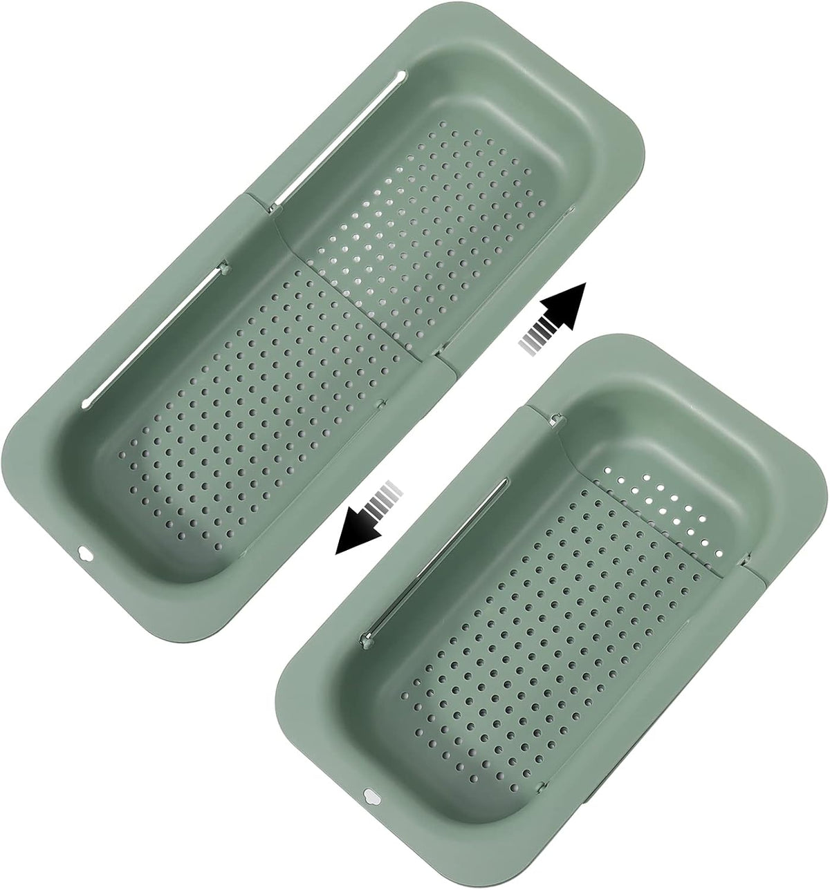 Collapsible Sink Colanders and Strainers Basket Over the Sink Colander Collapsible Colander Extendable Plastic Fruit Vegetable Strainer Drainer Basket for Kitchen(Length 14.3 inch-19.4 inch) (Pink)