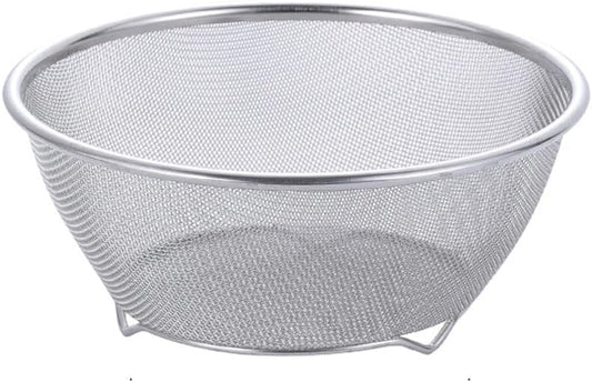 1PC Stainless Steel Rice Washing Sieve Strainer 7inch Kitchen Mesh Net Strainer Basket Drainer Washing Bowl Sieve Sifters for Vegetable Fruits Rice Washing