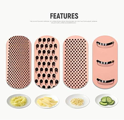 Rainbow Cheese Grater Handheld Grater for Kitchen, Stainless Steel 4 Sided Cheese Grater with Handle for Grinding Shredding & Slicing, Dishwasher Safe