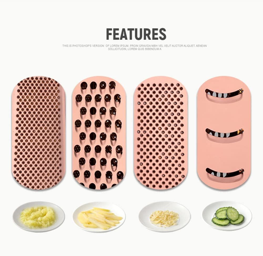 Rainbow Cheese Grater Handheld Grater for Kitchen, Stainless Steel 4 Sided Cheese Grater with Handle for Grinding Shredding & Slicing, Dishwasher Safe