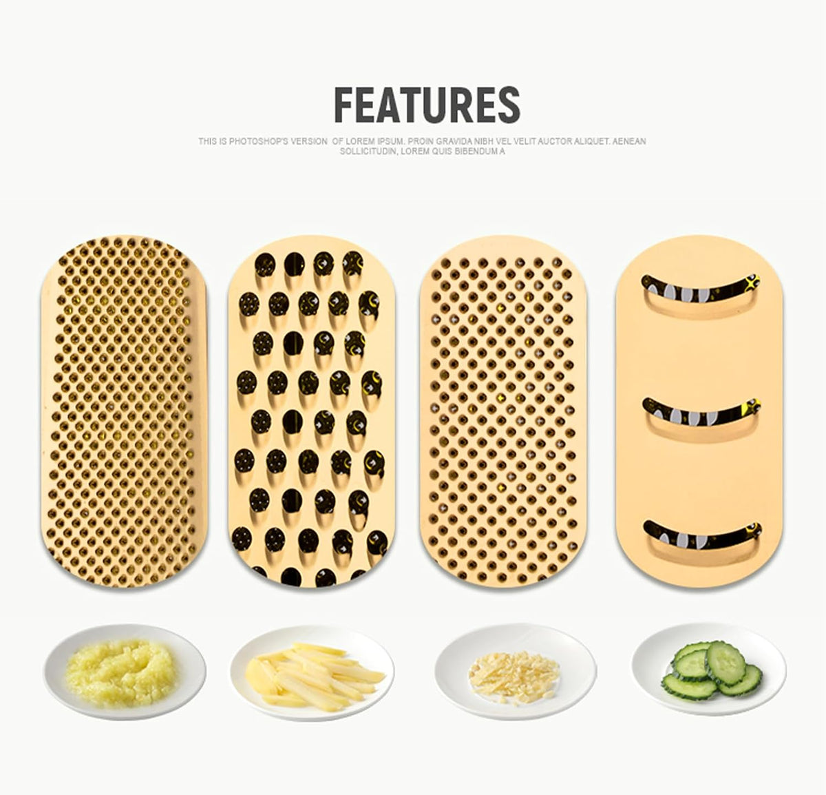 Rainbow Cheese Grater Handheld Grater for Kitchen, Stainless Steel 4 Sided Cheese Grater with Handle for Grinding Shredding & Slicing, Dishwasher Safe