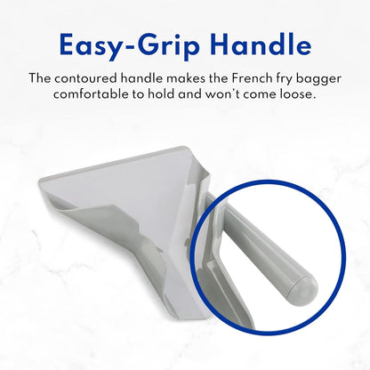 37814 Polycarbonate Commercial French Fry Bagger Right Handle, Gray