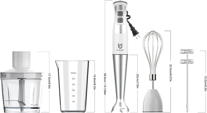 Immersion Hand Blender with chopper - Puree Baby Food, Sauce & Soup