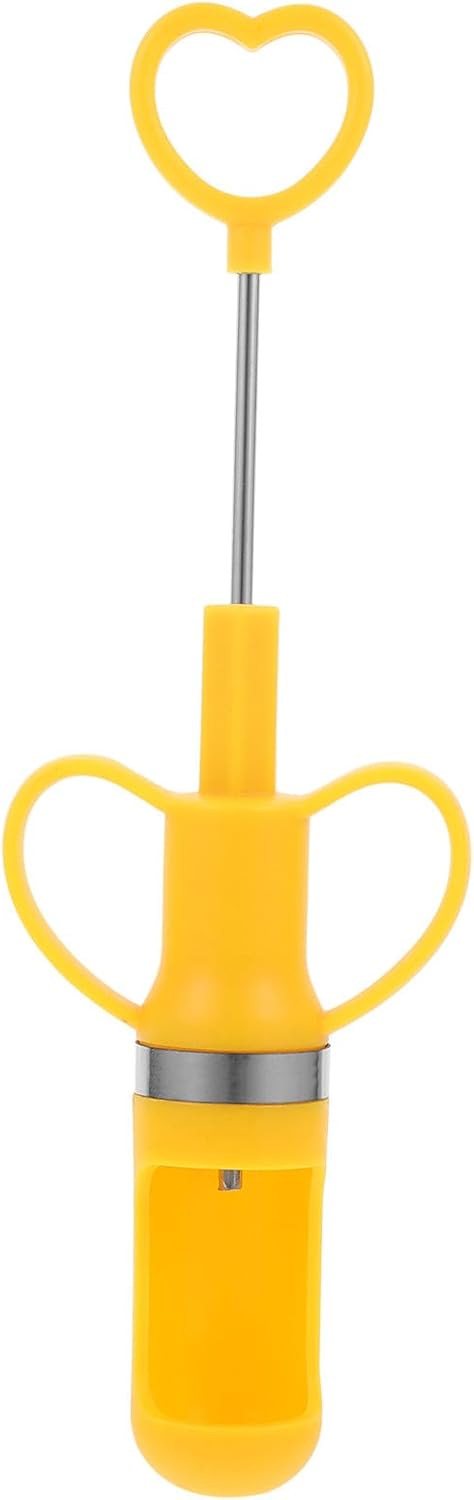 Handheld Fruit Core Remover Tool for Cherries and Red Dates, Portable Yellow Cherry Pitter with Design, Kitchen Seed Removing Gadget for Cooking and Baking