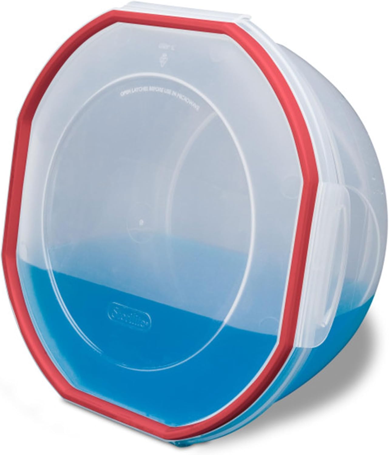 Ultra-Seal 8.1 Qt Bowl, Large Airtight Food Storage Container, Latching Lid, Microwave and Dishwasher Safe, Clear With Red Gasket, 2-Pack