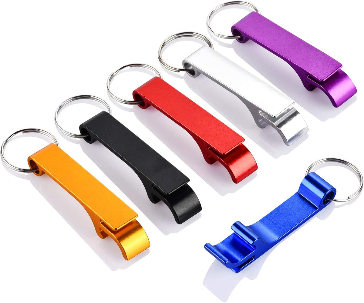 6PCS Colorful Key Chain Beer Bottle Openers for Bar and Home, 6 Color