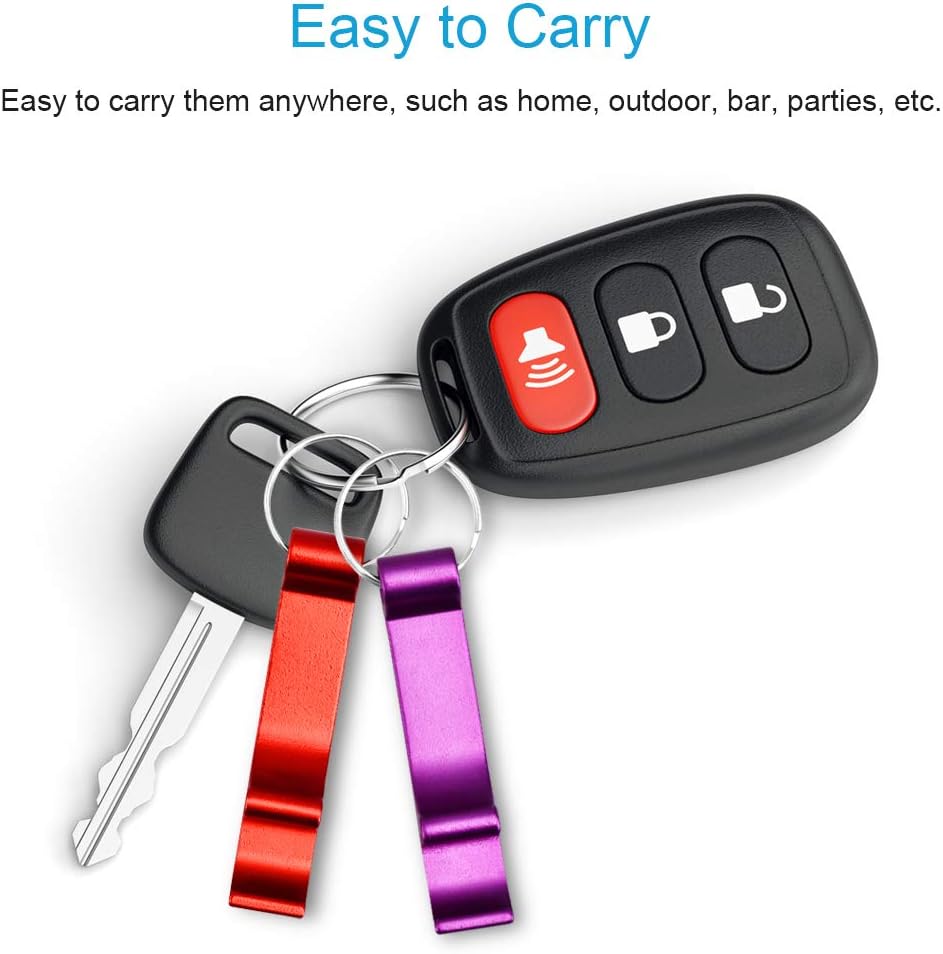 6PCS Colorful Key Chain Beer Bottle Openers for Bar and Home, 6 Color