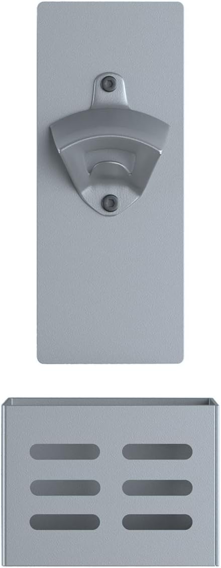 Magnetic Bottle Opener Wall Mounted with Cap Catcher (black)