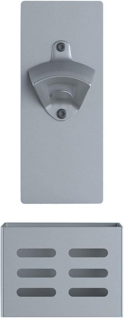 Magnetic Bottle Opener Wall Mounted with Cap Catcher (black)