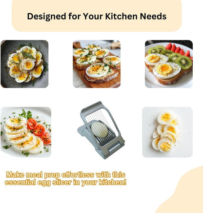 Egg Slicer, Stainless Steel Wires Dishwasher Safe Aluminum Alloy Heavy Duty Multipurpose Cutter For Hard Boiled Eggs or Strawberry, Butter, Kiwi