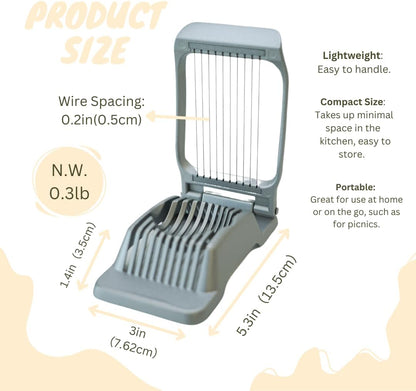 Egg Slicer, Stainless Steel Wires Dishwasher Safe Aluminum Alloy Heavy Duty Multipurpose Cutter For Hard Boiled Eggs or Strawberry, Butter, Kiwi