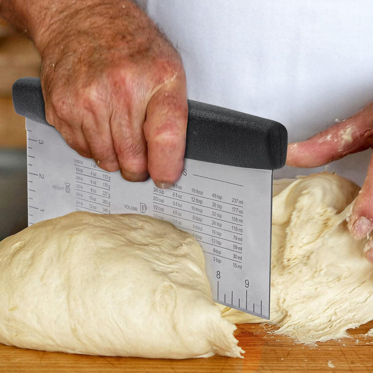 10-Inch Bench Scraper, Stainless Steel Dough Cutter with Scale