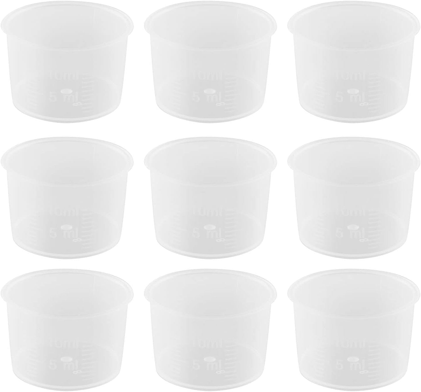 Disposable Measuring Cup 50pcs 10ml Laboratory Test Cups with Scales Transparent Mixing Cup Plastic Liquid Measuring Cups