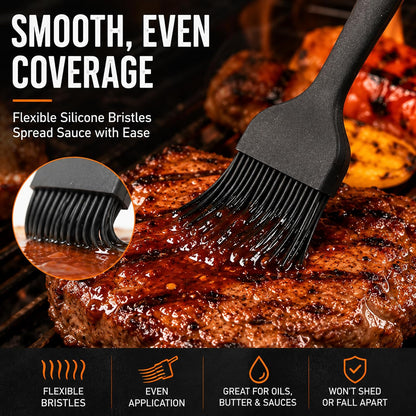 Silicone Basting Pastry Brush for Baking Cooking Bbq Grill Spread Oil Butter Sauce 2 Pack