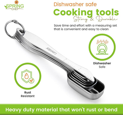 Stainless Steel Measuring Cups and Spoons Set of 14 w/Leveler