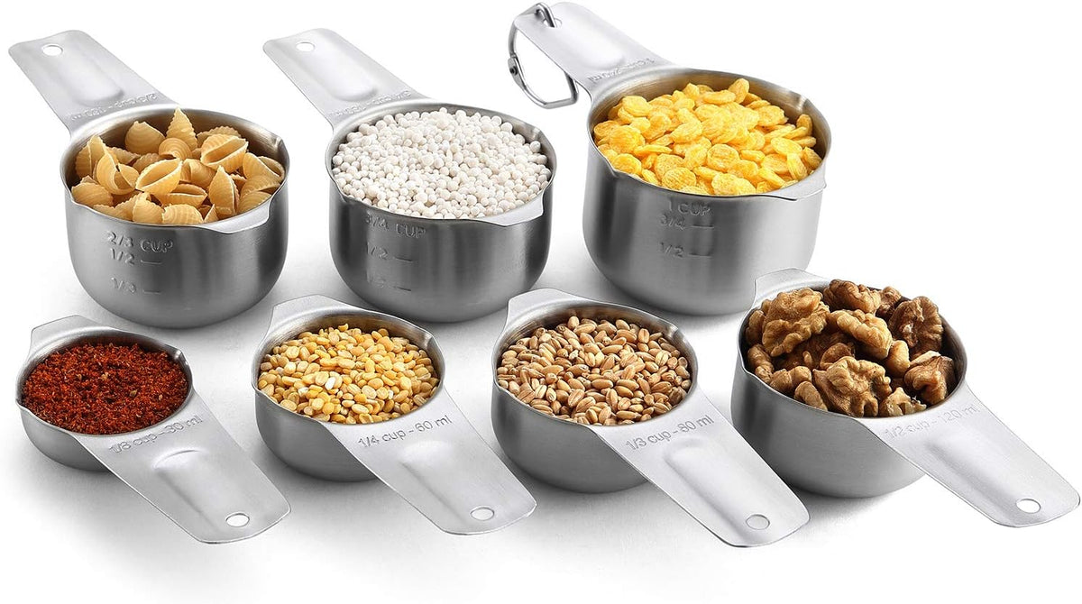 Stainless Steel Measuring Cups and Spoons Set of 14 w/Leveler