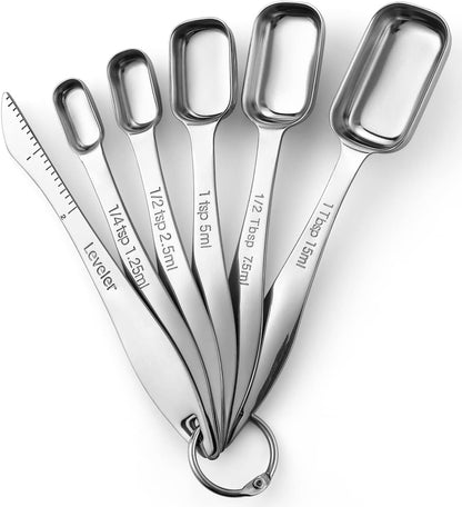 Stainless Steel Measuring Cups and Spoons Set of 14 w/Leveler